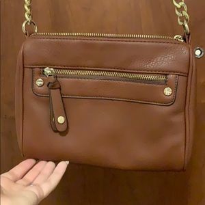 Tan shoulder chain purse
